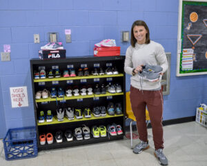 Preston community donates shoes, cash, to school shoe rack